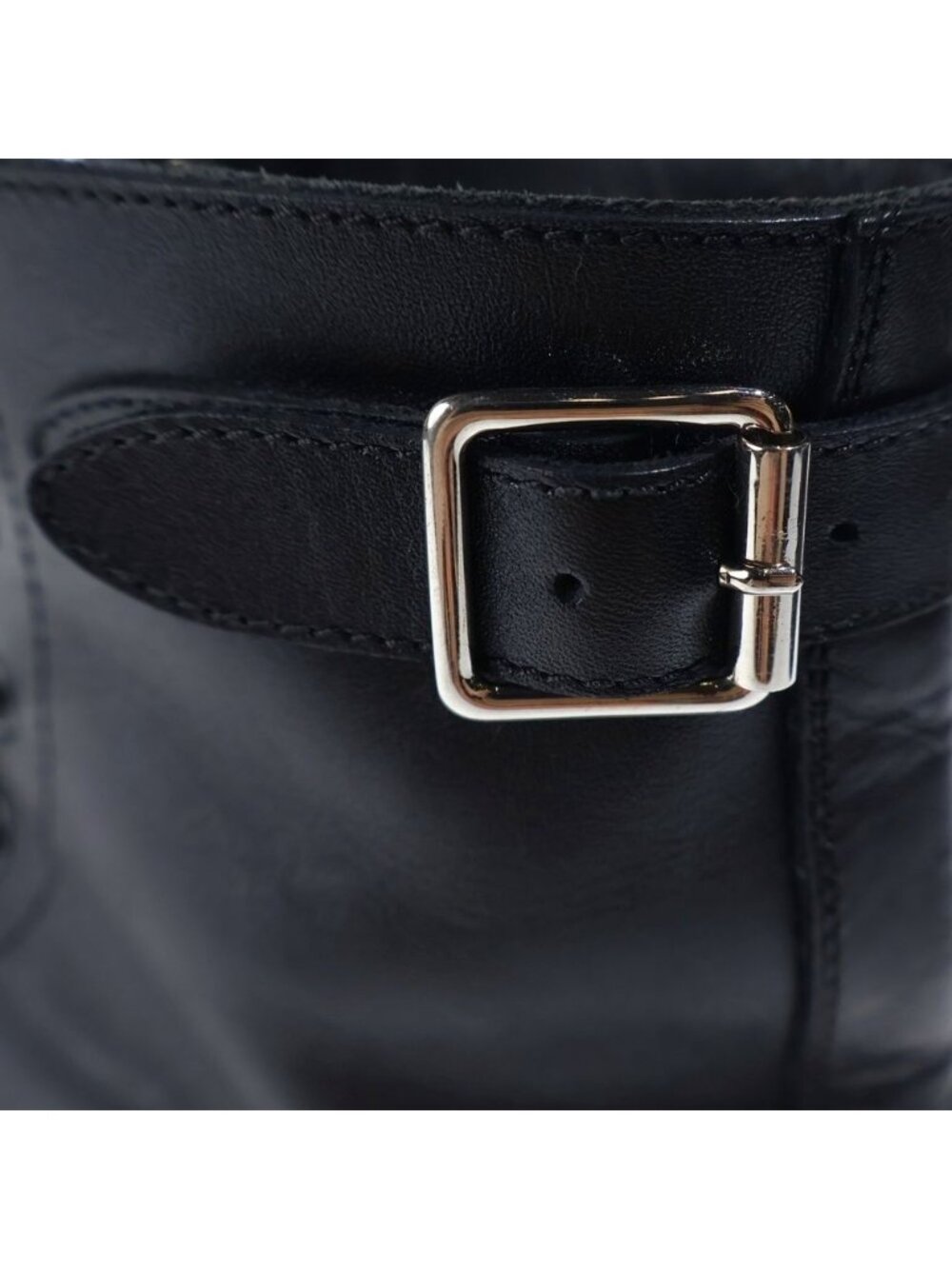 Celine Bulky Studded Logo Leather Lace Up High Cut Shoes Short Boots Black - Picture 6 of 6